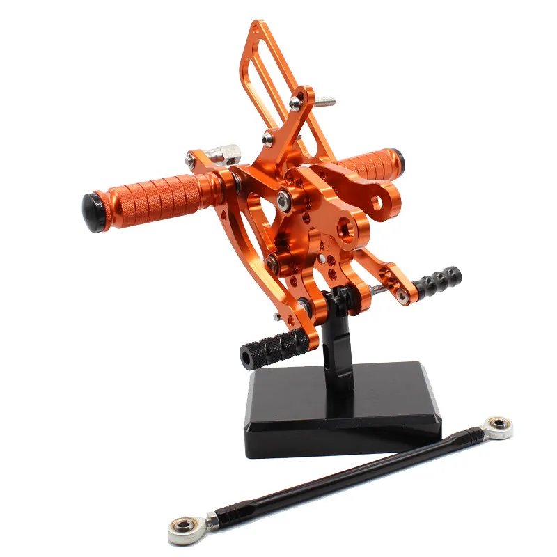 Оранжевый CNC Алюминиевые Регулируемые Rearsets подножки для Honda CBR900RR 893cc CBR919RR SC33 CBR400RR NC29 - Цвет: Оранжевый