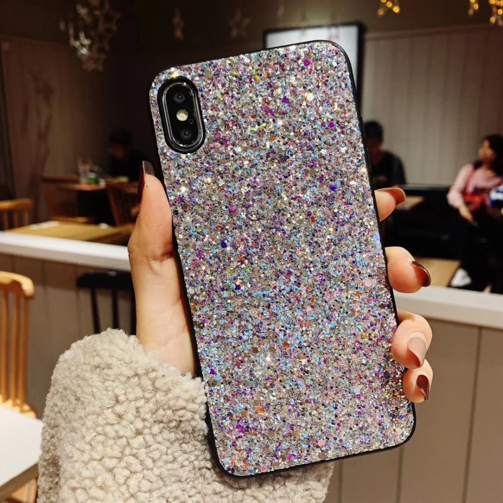 Высококачественный Блестящий блестящий чехол для iPhone 7 Plus 6 6 S Plus 8 Plus Phone X XR XS максимальный чехол для задней панели телефона fundas coque