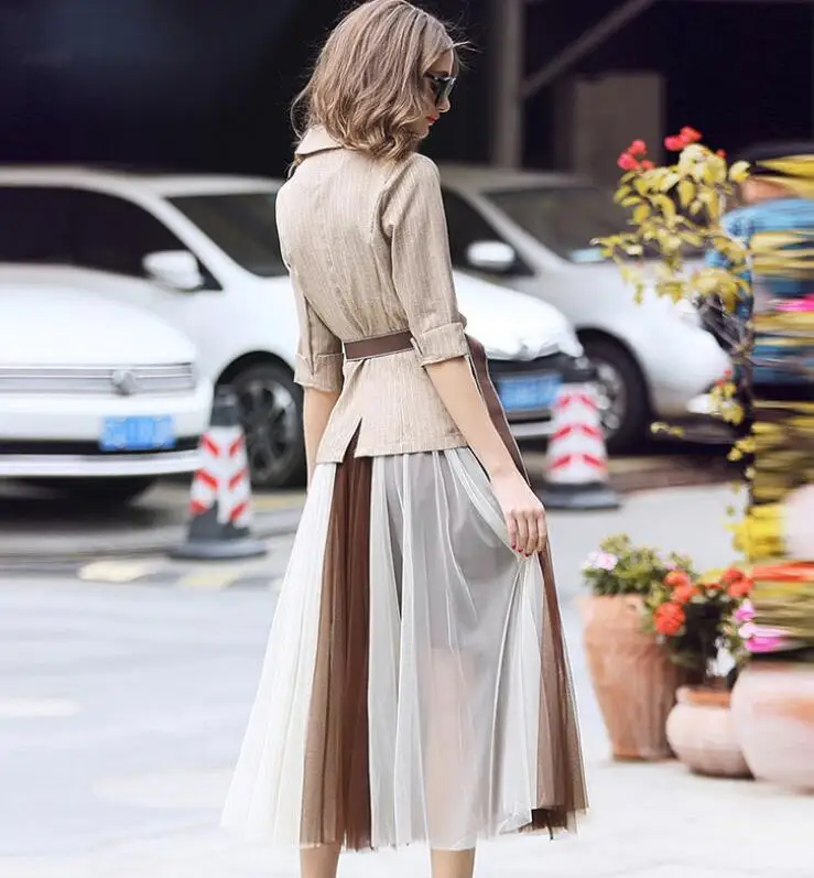 Женский облегающий костюм из двух предметов новый пиджак и подходящая сетчатая