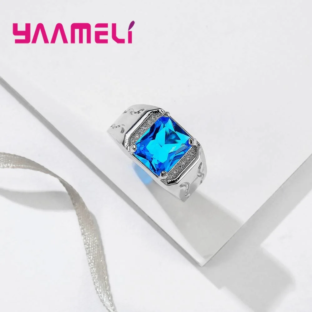 Серебро 925 ювелирные изделия кольцо на палец квадратной формы в стиле панк кольца
