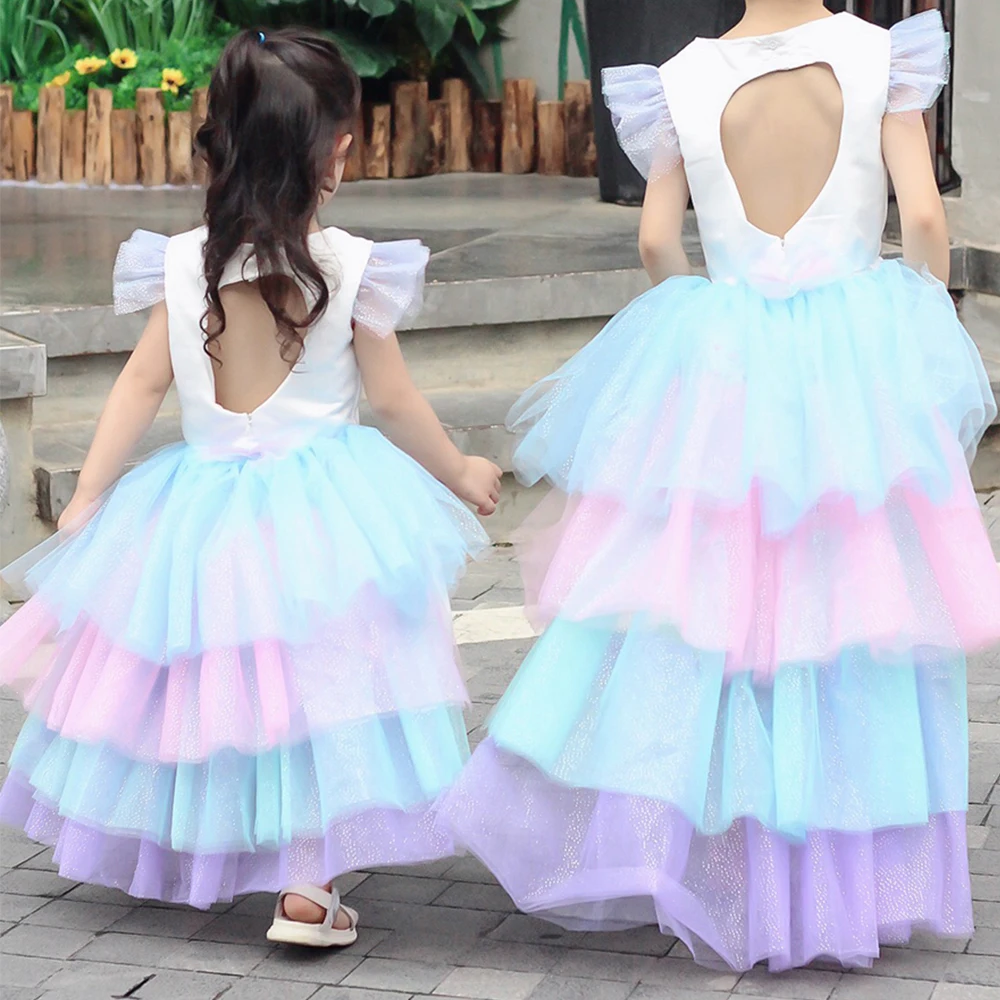 Платье для девочек летние детские платья с единорогом вечерние одежда костюм