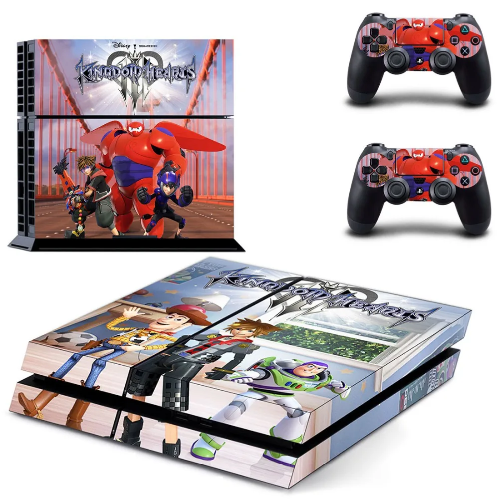 Игра Kingdom Hearts 3 наклейка для PS4 виниловая наклейка, стикер для консоли Playstation 4 и 2 контроллера наклейка для PS4 наклейка s