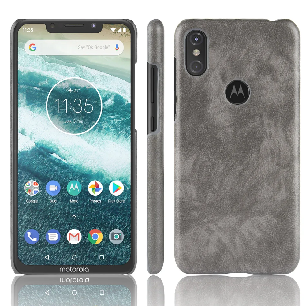 Для Motorola Moto One противоударный Роскошный чехол из искусственной кожи 5 9 дюймов
