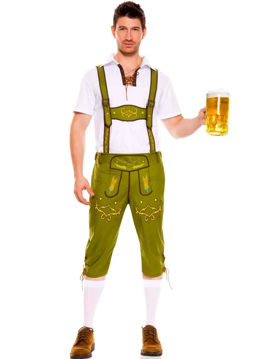 

Oktoberfest Costume German Beer Maid Waiter Bavarian Guy Costumes Lederhosen Uniform Clothing for Men