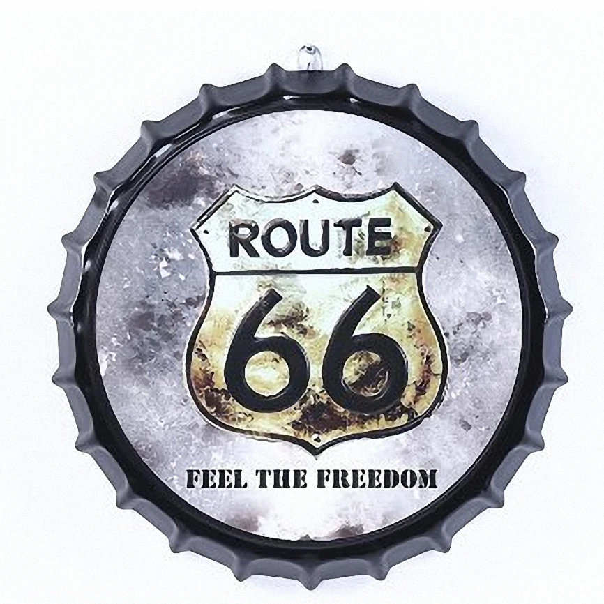 Жестяная Вывеска &quotROUTE 66&quot Винтажная металлическая картина 3D крышка для пива