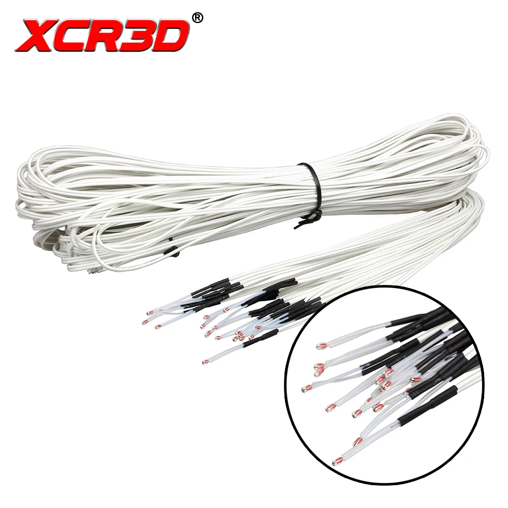 Запчасти для 3D принтера XCR3D 100K B3950 Ом NTC термисторный кабель 1 м/2 м с клеммой DuPont