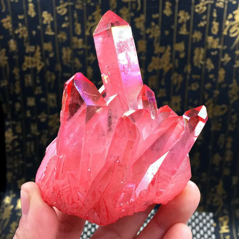 

Pink Natural Quartz Cluster Mineral Specimen Electroplating Crystal Healing