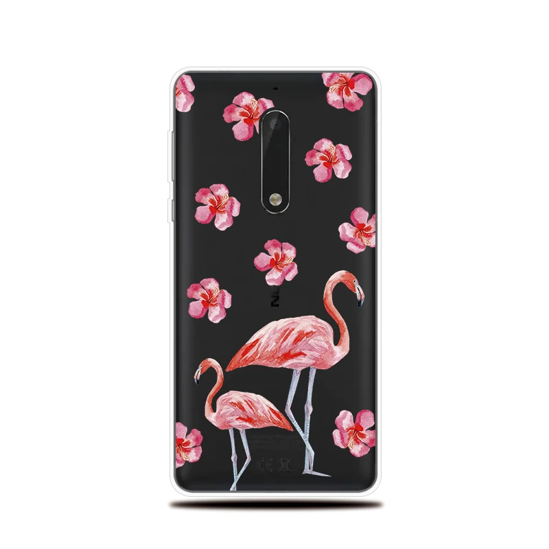 Силиконовый чехол для Nokia 1 2 3 5 6 7 8 X5 X6 X7 с рисунком фламинго Plus телефона |