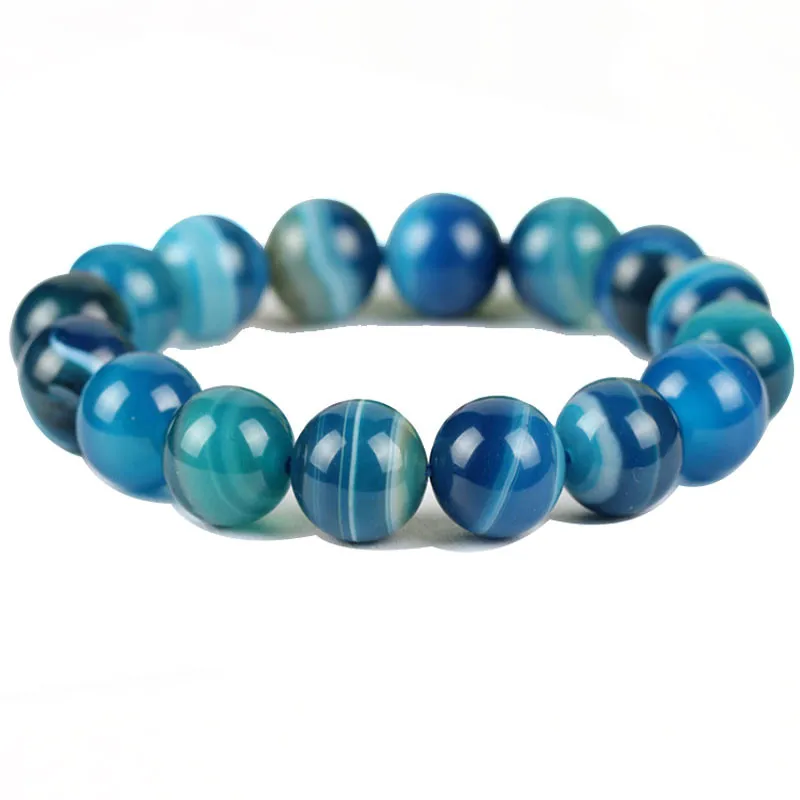 Синий браслет натуральный персидский Сардоникс камень кварц бусина надувной