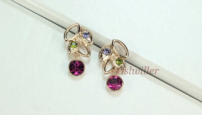 Free Shipping Italina Rigant wholesale 18k Rose Gold Plated Austrian Crystal Jewelry Set The bride suit Necklace and Earring | Украшения и