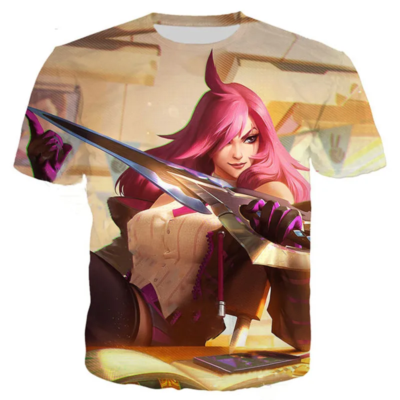 Liumaohua/брендовая футболка с 3D принтом Battle Academy Katarina Splash Art League of Legend LOL уличная