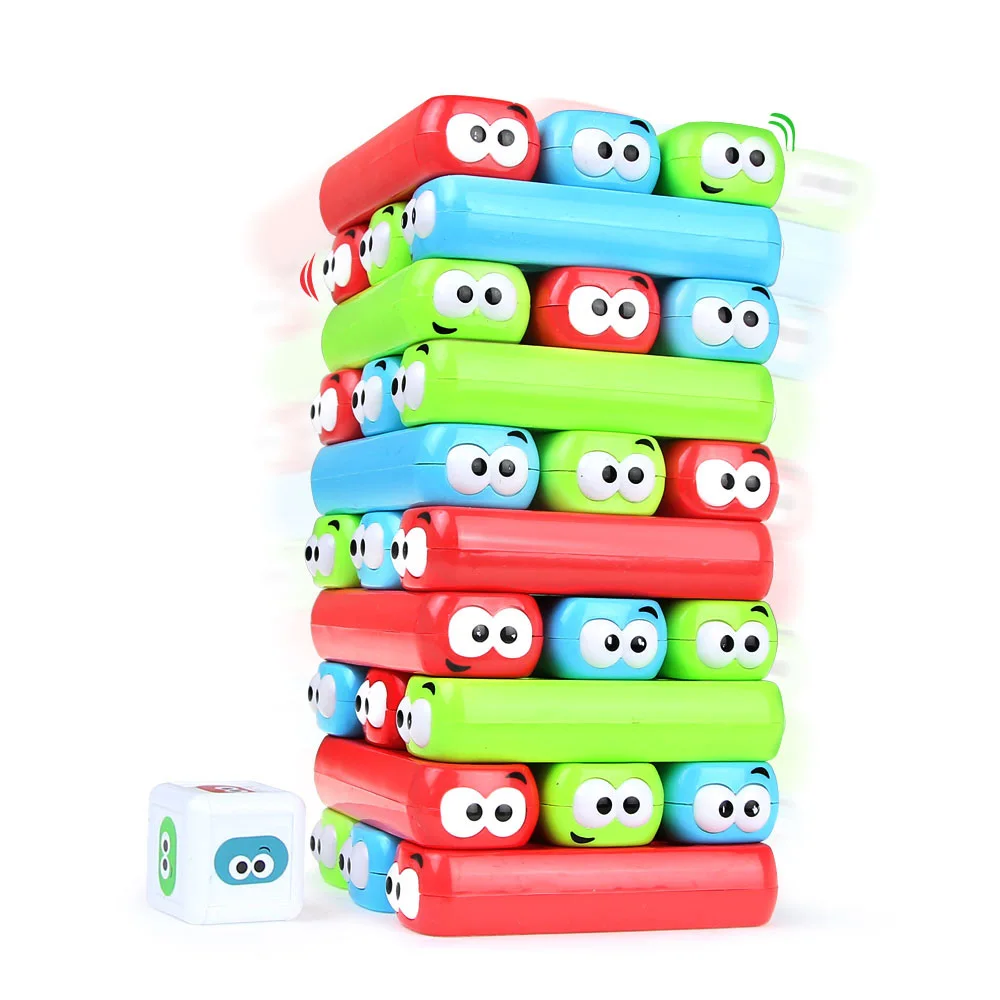 1 pcs 30 шт./лот, семейная настольная игра, милые кубики, кирпичная башня, игра для укладки, мультиплеер, Монтессори, игрушки, развивающие игрушки для родителей и детей - Цвет: 1 pcs