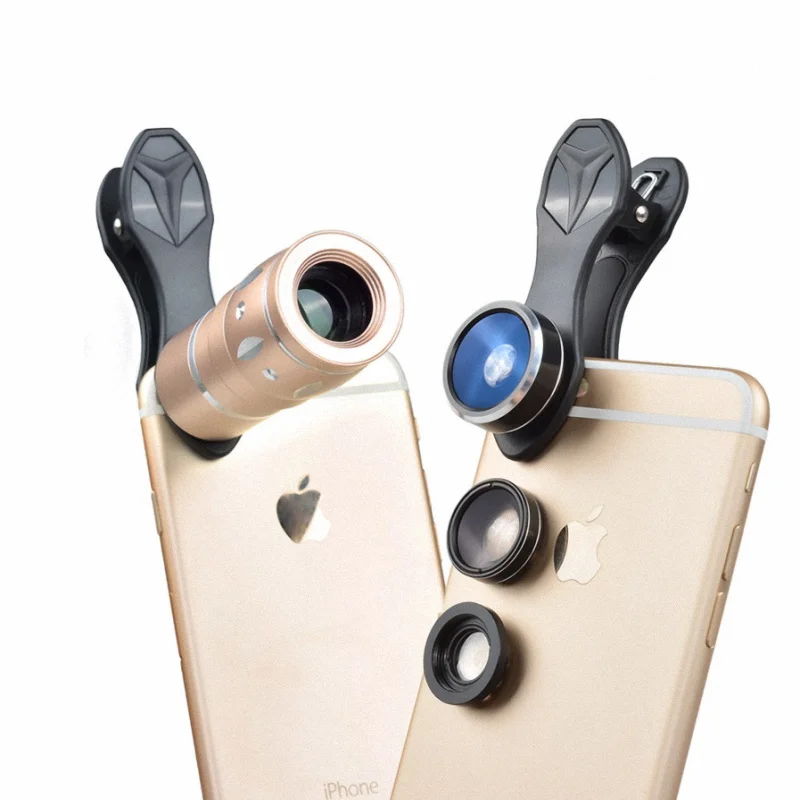 Штатив с 6 в 1 Универсальный 10X телеобъектив зум объектив + рыбий глаз