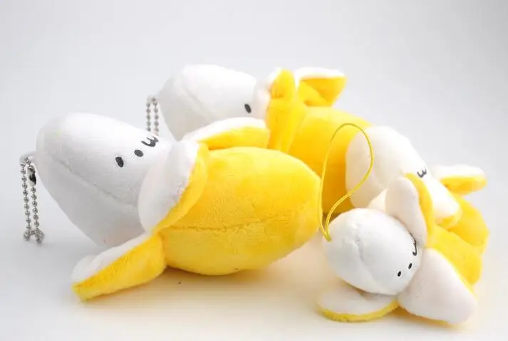 

Peeling banana mini plush pendant toy doll doll plush Keychain with Bead chain 12cm wj04