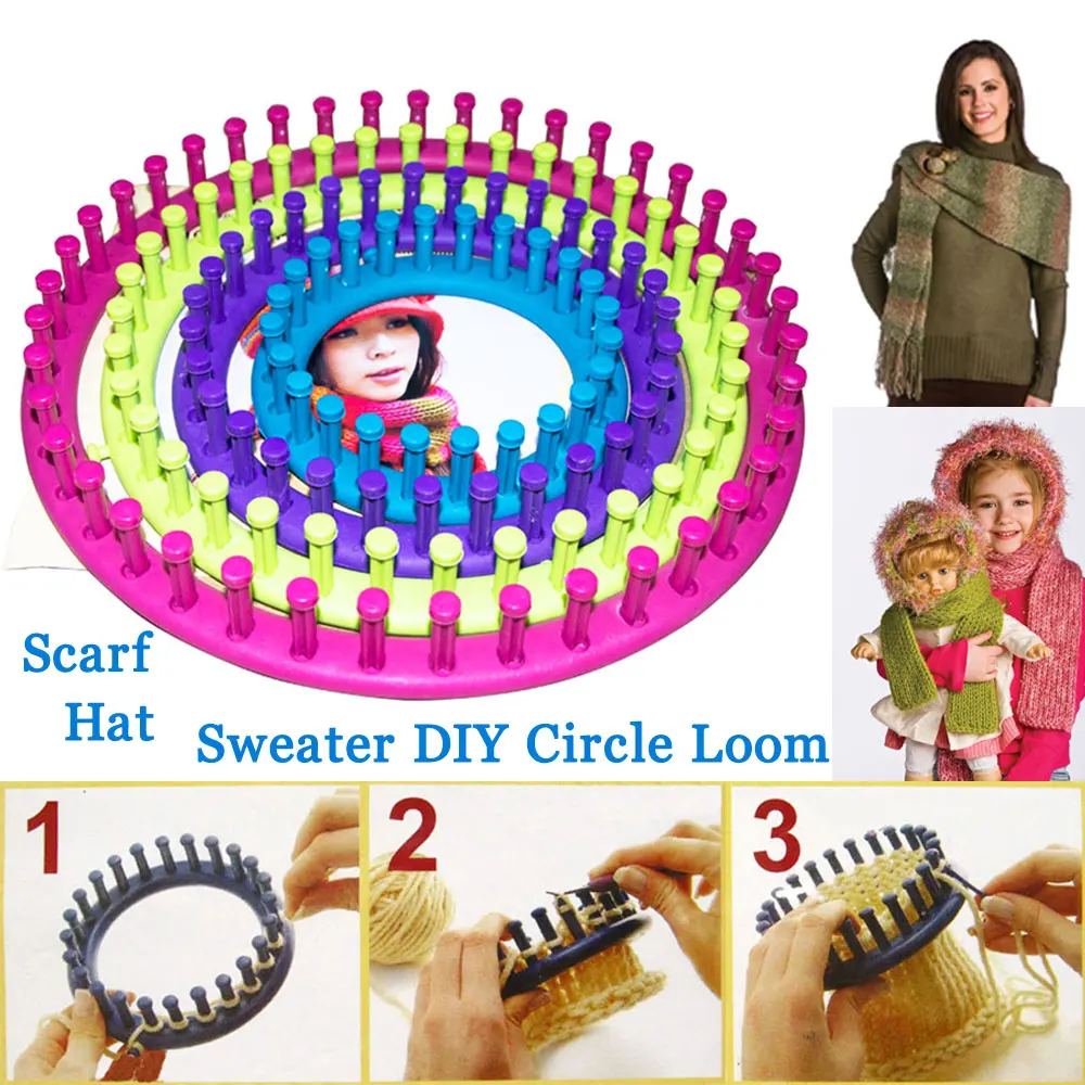 Ткацкий станок 4 размера набор инструментов сделай сам пластиковая круглая