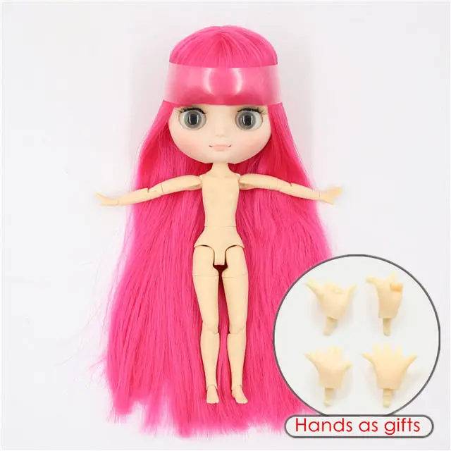 Фабрика blyth middie кукла 1/8 матовое лицо суставное тело короткие/длинные волосы кудрявые/прямые волосы, специальное предложение голый middie кукла 20 см - Цвет: n-matte face
