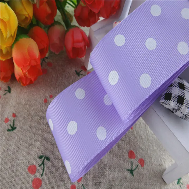 1-1/" 38 мм 50 ярдов точки печатных Grosgrain ленты Подарочная упаковка DIY материалы ручной работы ym18010111 - Цвет: 430