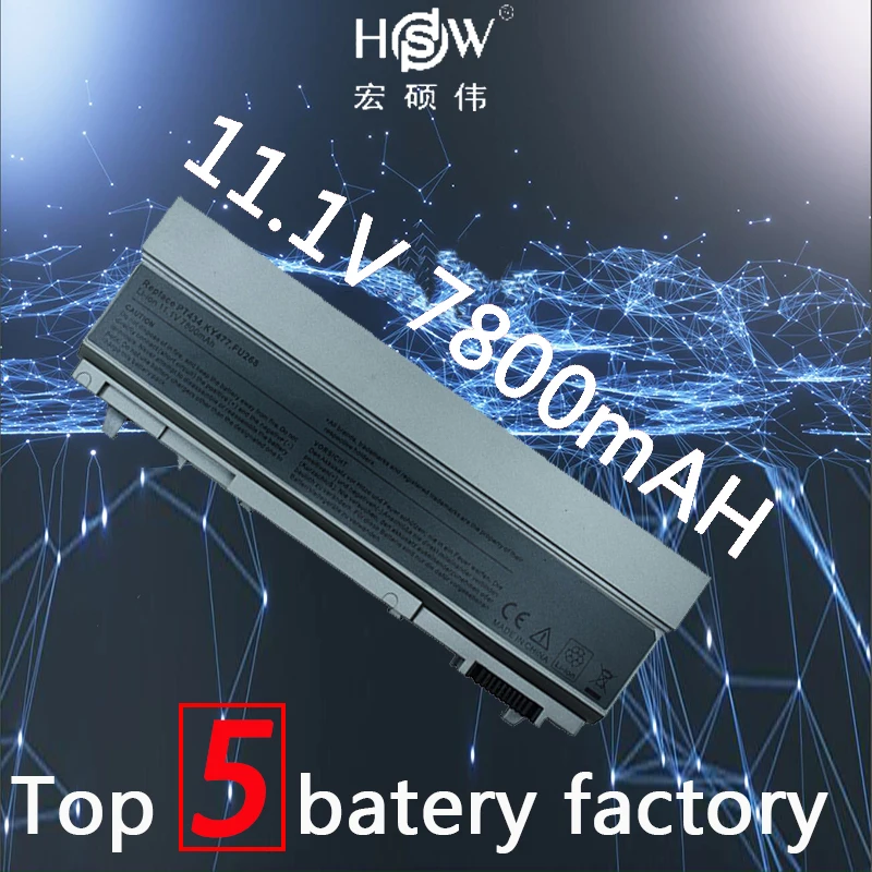 HSW 7800 мАч ноутбука Батарея для Dell Latitude E6400 E6410 E6500 Батарея E6510 M2400 M4400 M4500 M6400 M6500 1M215 312-0215 Батарея