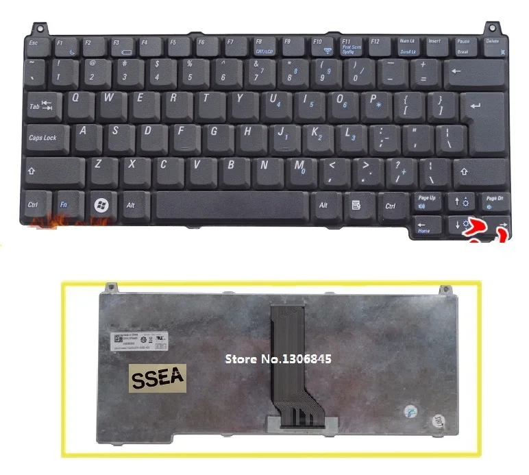 

SSEA New US Keyboard For DELL Vostro 1310 1320 1510 1520 2510 M1310 V1310 M1510 Laptop Black Keyboard