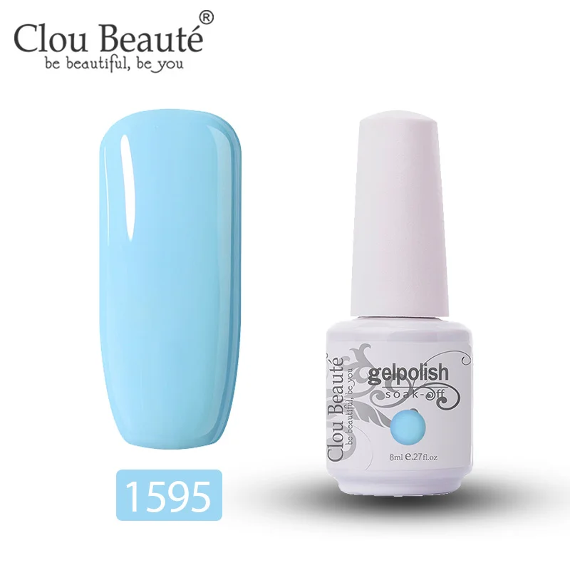 1595 Clou Beaute Гель-лак 85 цветов набор гель-лаков для ногтей маникюрный цветной гель-краска УФ-гель для ногтей замачиваемый светодиодный лак для ногтей 8 мл - Цвет: 1595
