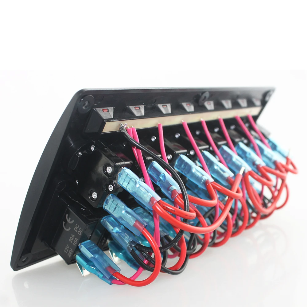 

New Car Auto Marine Electric 8 Gang Red LED ON-OFF Rock Switch Panel for Boat Rvs Universal Fitment