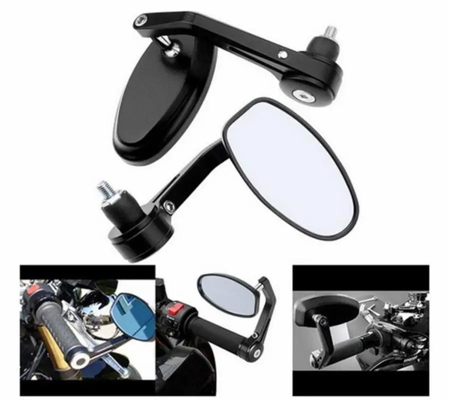 

Motorcycle Mirrors Black 22mm(7/8") Handle Bar End Side Mirrors for Honda Yamaha Kawasaki Suzuki Ducati
