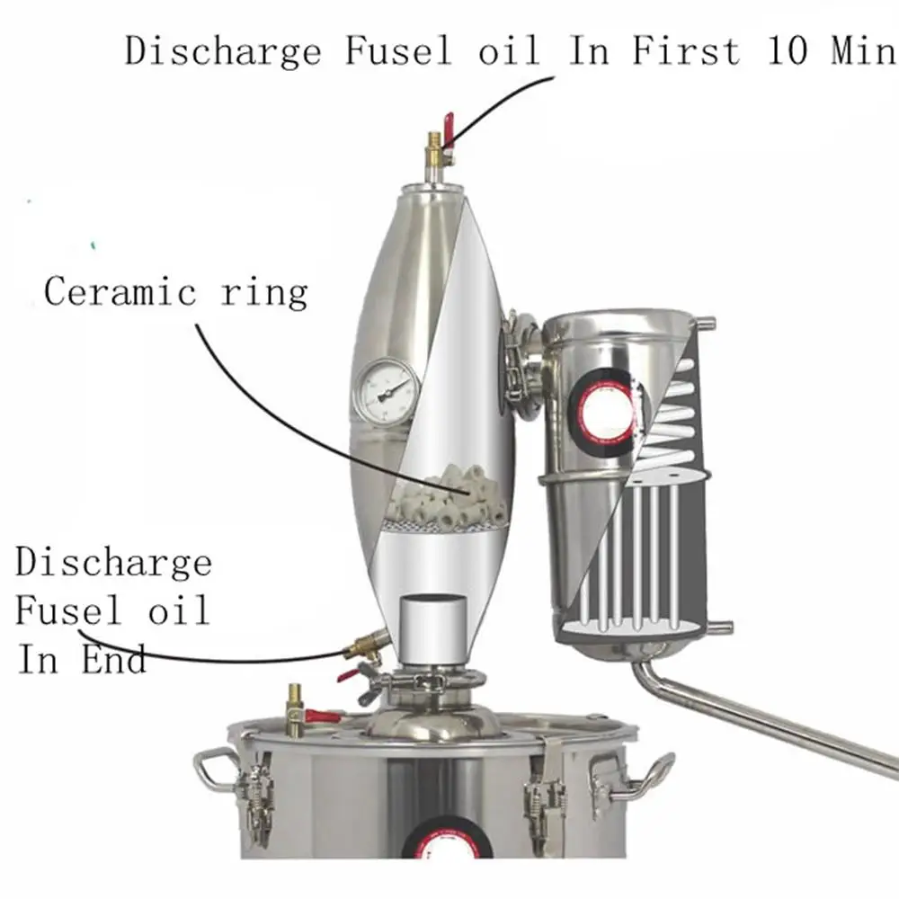 30л спиртовой нержавеющий дистиллятор для домашнего пивоварения Очищающий