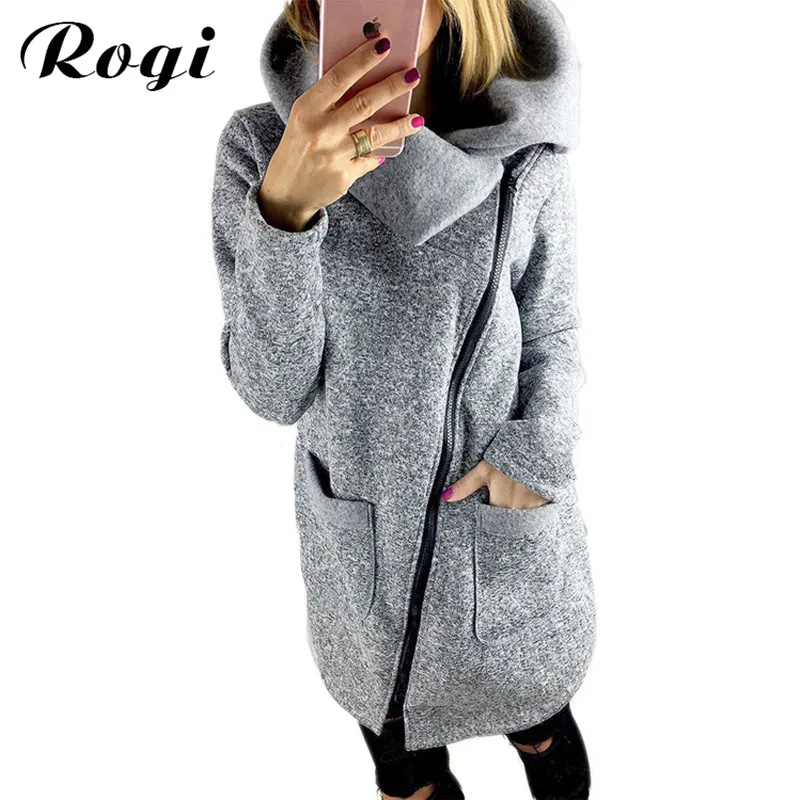 Rogi большой размер 5XL Женская флисовая толстовка 2019 зимняя теплая на молнии с