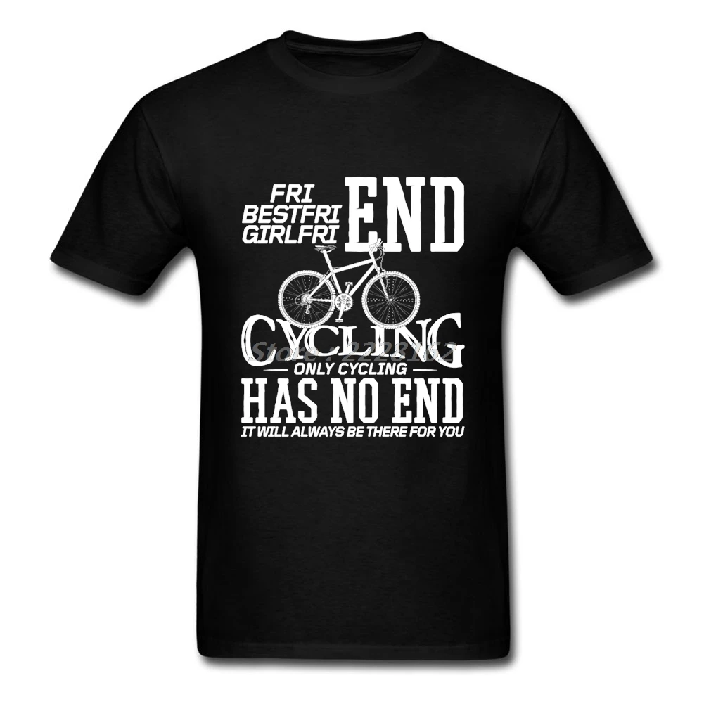  Cycle Has No End Mens T-shirt Music Black for Youth House Cotton Bikes T Shirts Tops Summer 100% Round Neck Print | Мужская одежда