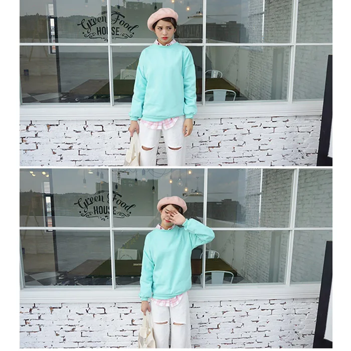 Осенне зимняя женская толстовка с капюшоном однотонная Повседневная Толстовка