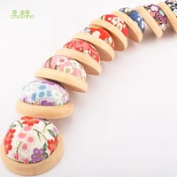 chainhowooden base needle cushionpad with printed floral pattern fabric coveraccessory tools for diy sewingneedlework