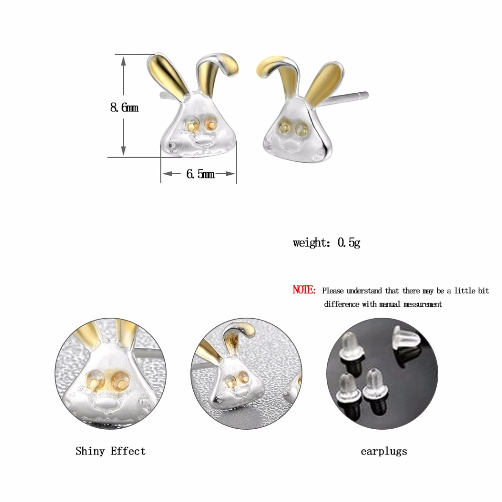 Cxwind Animal Rabbit Stud Earrings Cute Charm Bunny Ear for Fashion Children Girl &amp Women Jewelry Gift oorbellen | Украшения и