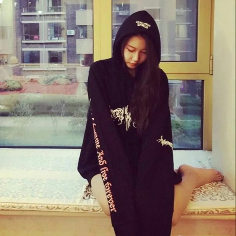 Толстовка Женская с капюшоном на флисе со шнуровкой средней длины|Женские