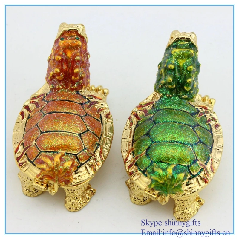 Креативная эмалированная шкатулка в форме черепахи дракона для хрустальных