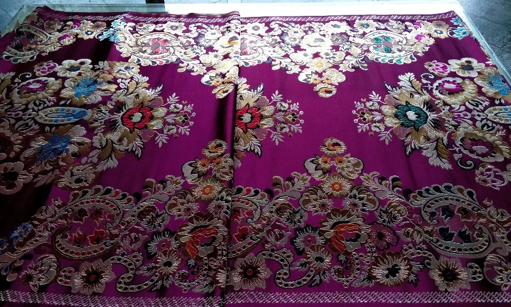 Традиционная китайская шелковая парчовая ткань 75 см полиэстер темно фиолетовая