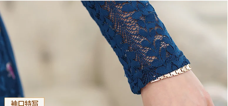 

Plus Size Middle-Aged Women Summer New Lace Top Fashion Long-Sleeved Lace Top Tees Pullover Women T-Shirt T413