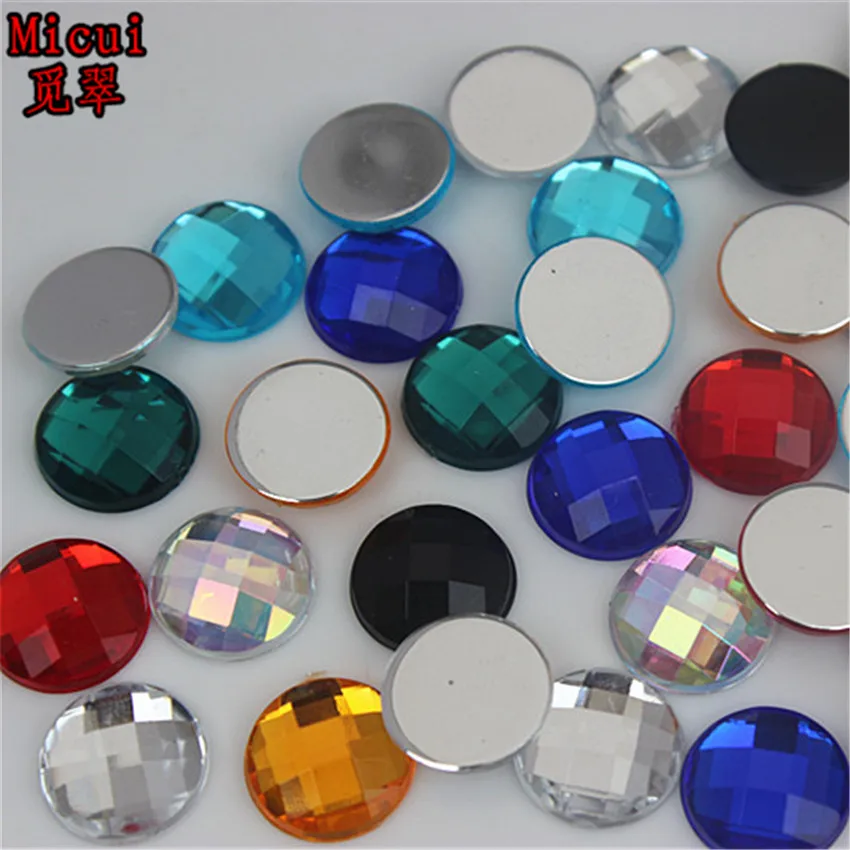 Стразы акриловые круглые со стразами и камнями 12 мм 100 шт. для украшения одежды ZZ101