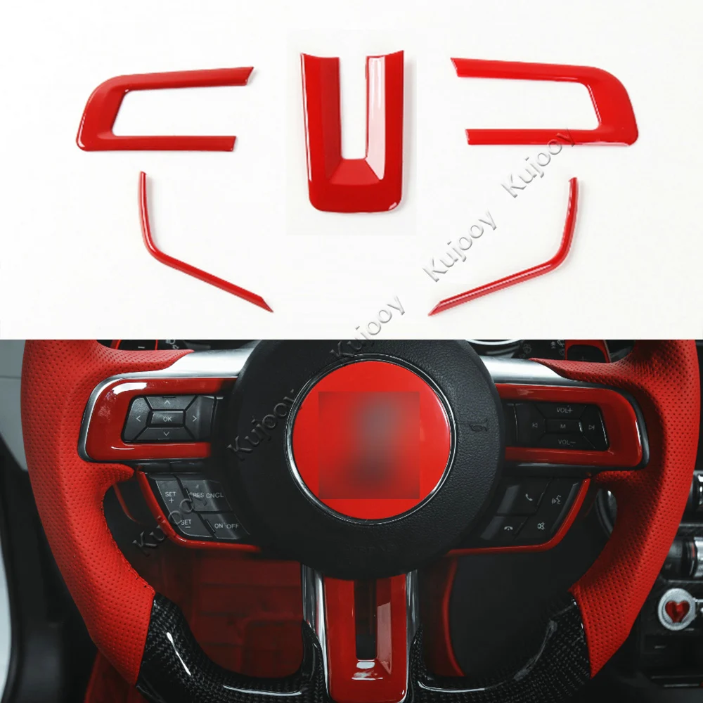 Красный/синий/углеродное волокно ABS рамка для руля Накладка Ford Mustang 2015 2016