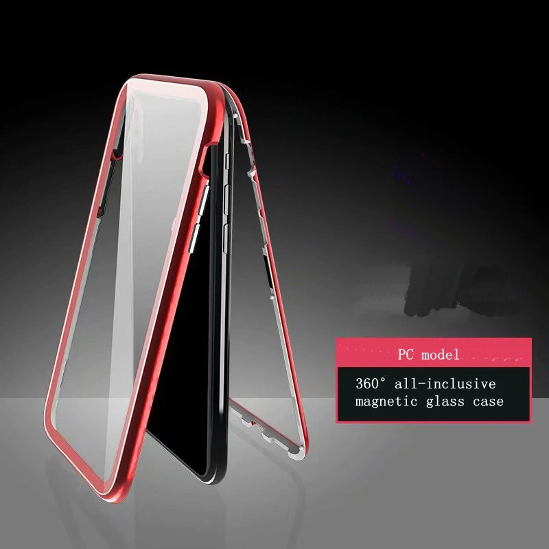 Роскошный Магнитный флип-чехол для телефона iPhone X XS MAX 7 8 Plus 11 Pro MAX PC Border прозрачная задняя крышка из закаленного стекла