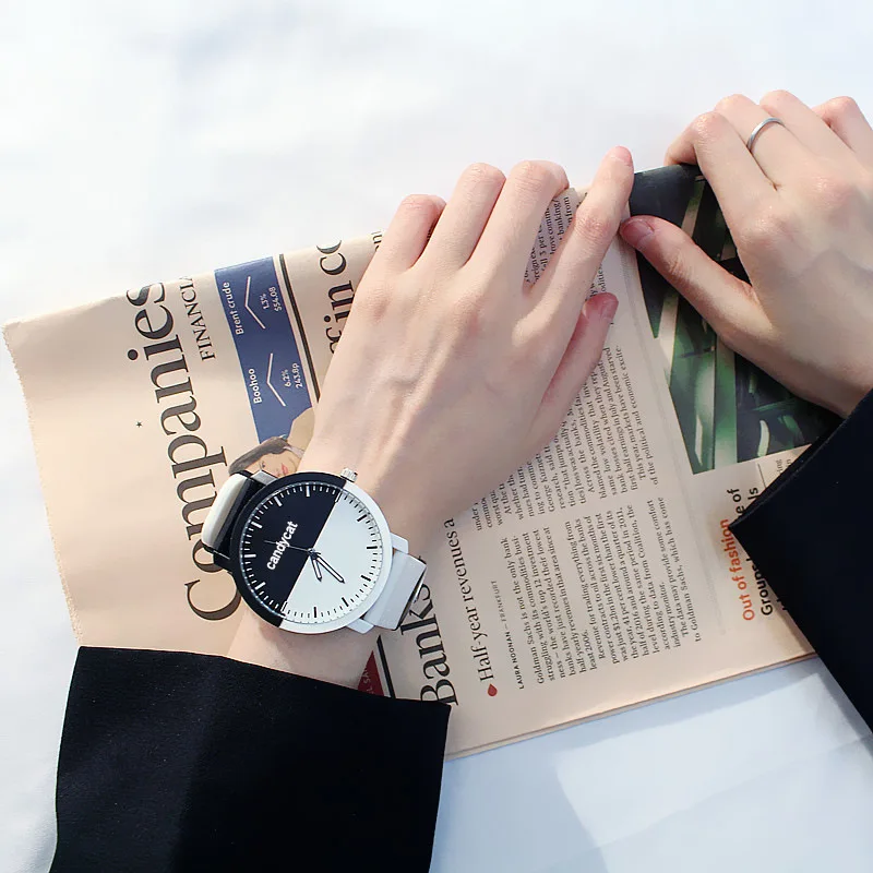 

Chic Lover's Watch Black White Silicone Strap Fashion Men/Women Quartz Wristwatch reloj mujer relogio masculino Pair Clock Gifts