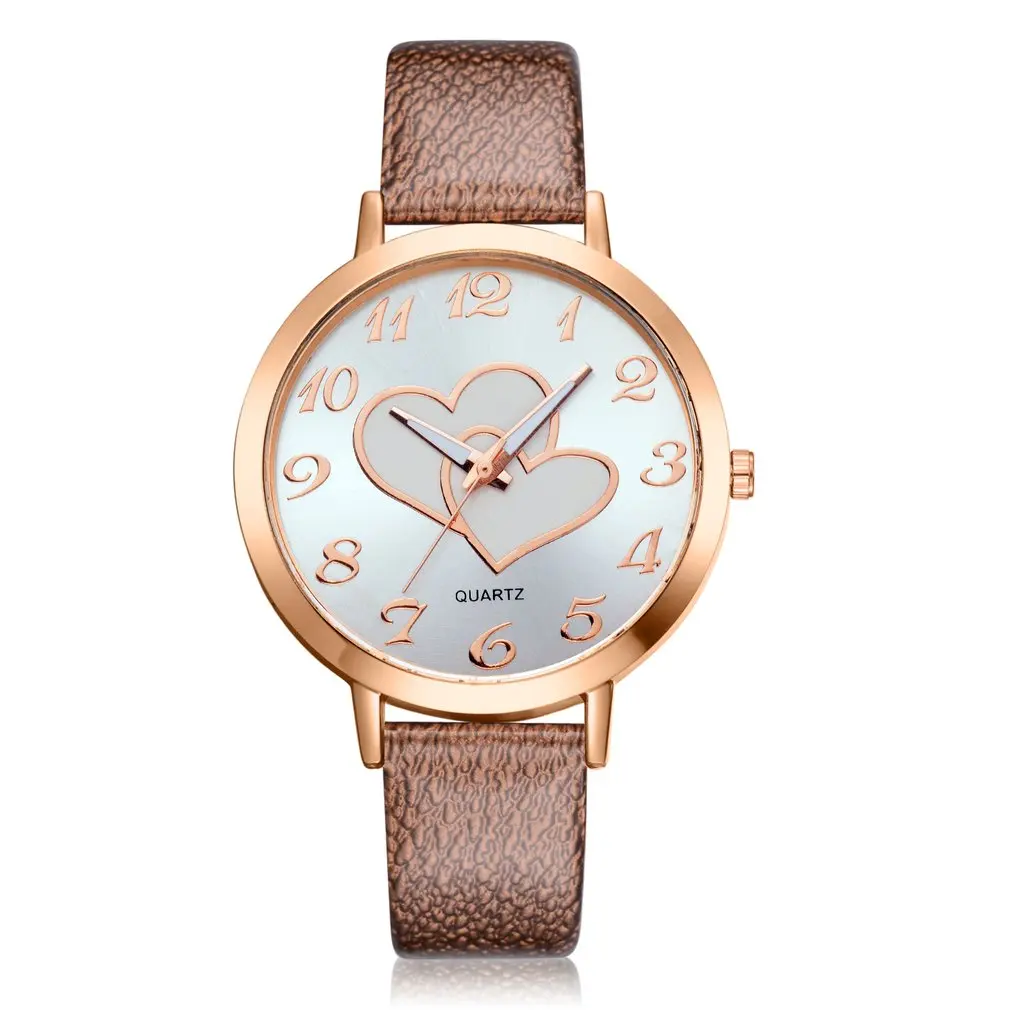 Женские классические недорогие кварцевые часы из искусственной кожи с узким