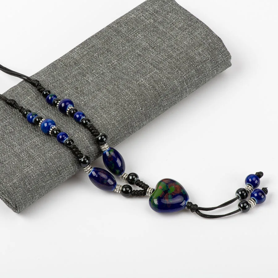 Винтажное ожерелье с керамическим кулоном Hart классический стиль Бижутерия #