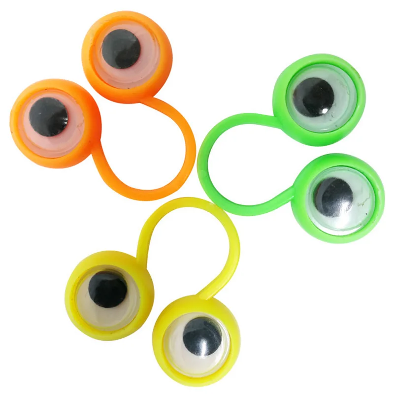 12 шт./лот пластиковые кольца с Wiggle Eyes Finger Spies Подарочная игрушка для дня рождения