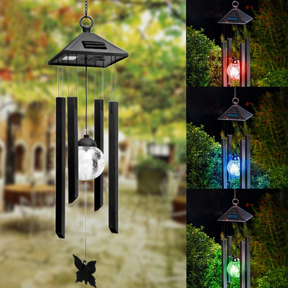 Chandelier Color Changing Yard Outdoor Decoration Solar Powered Light Park Garden Wind Chimes Led | Дом и сад