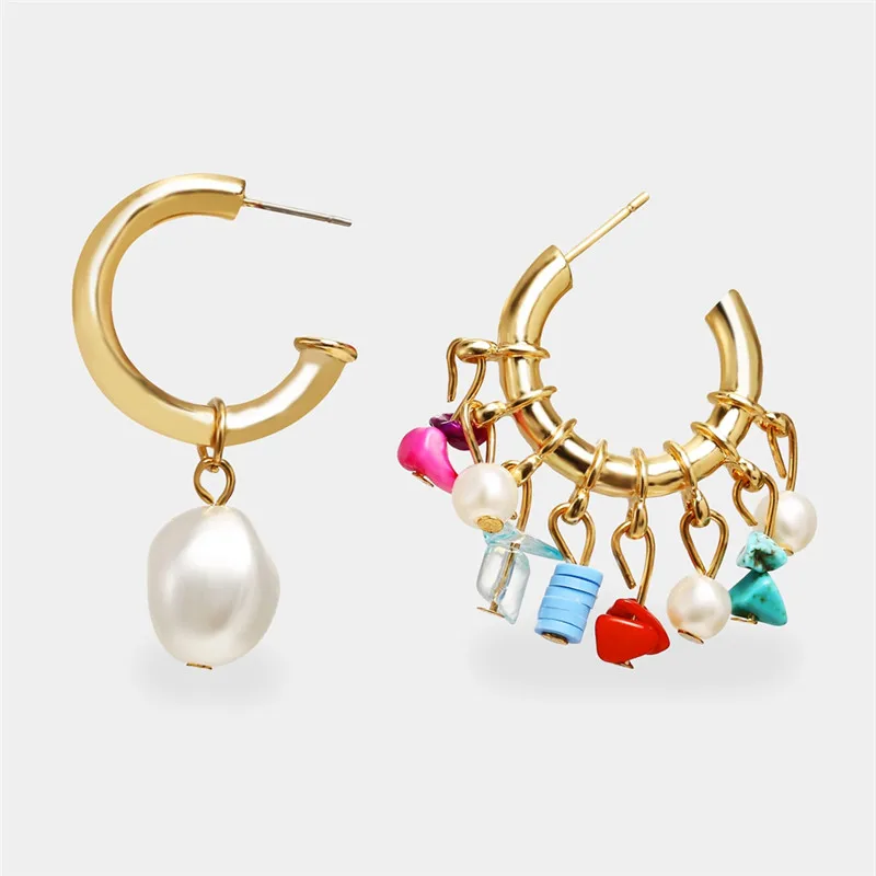 TOP Earrings 5 17 км большие золотые ZA Висячие серьги для женщин девушка кристалл оболочки имитация жемчуга висячие серьги модные свадебные украшения - Окраска металла: TOP Earrings 5