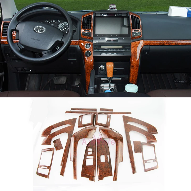 Для Toyota Land Cruiser 200 2008 2015 внутренняя цветная обшивка из дерева хромированный