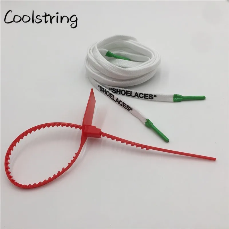Coolstring двусторонняя печать на конце шнурков OW The Ten Shoe Lace с силиконовой для кроссовок ботинки с застежкой-молнией логотип