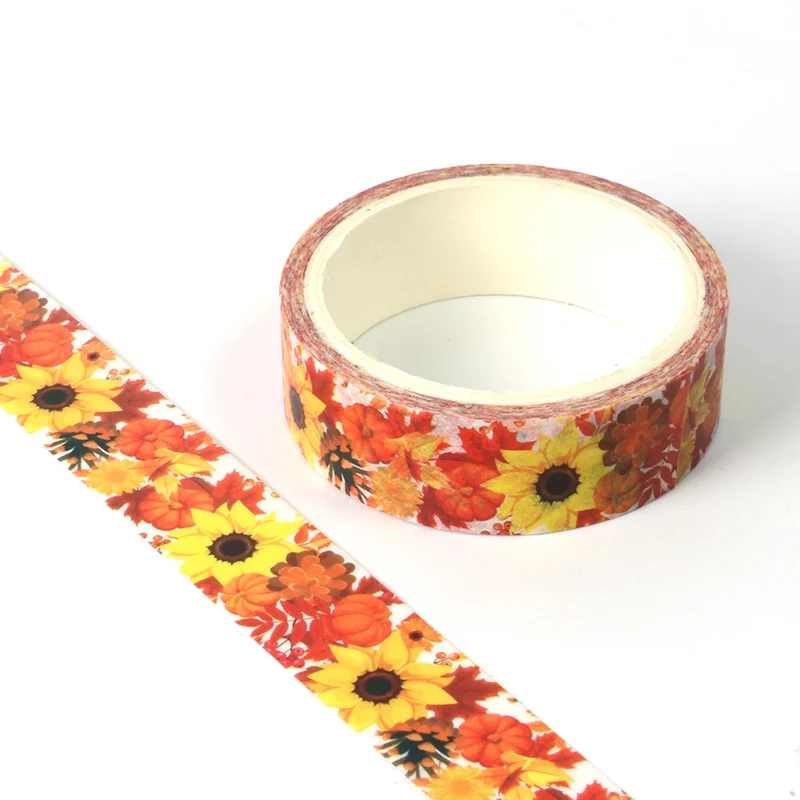 1 шт. креативная лента в виде подсолнуха Washi Клейкая Бумажная школьные и офисные