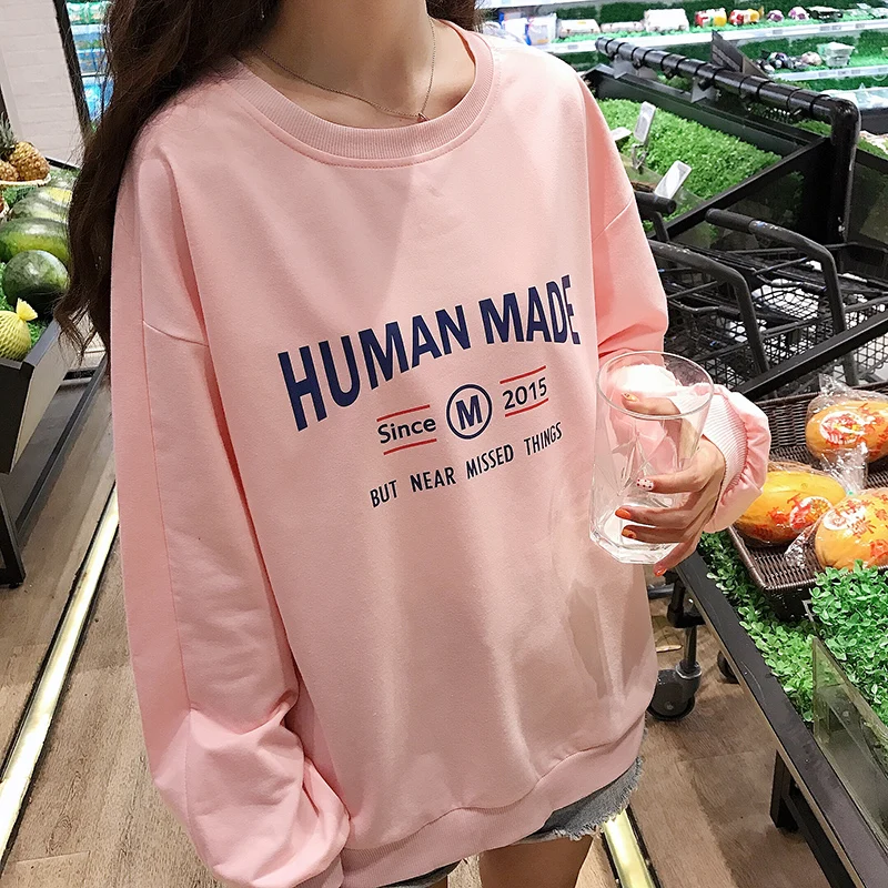 Осенняя Толстовка Femme корейский стиль Ulzzang Harajuku тонкие свободные толстовки женские повседневные Пуловеры с длинными рукавами толстовки Топы - Цвет: see chart
