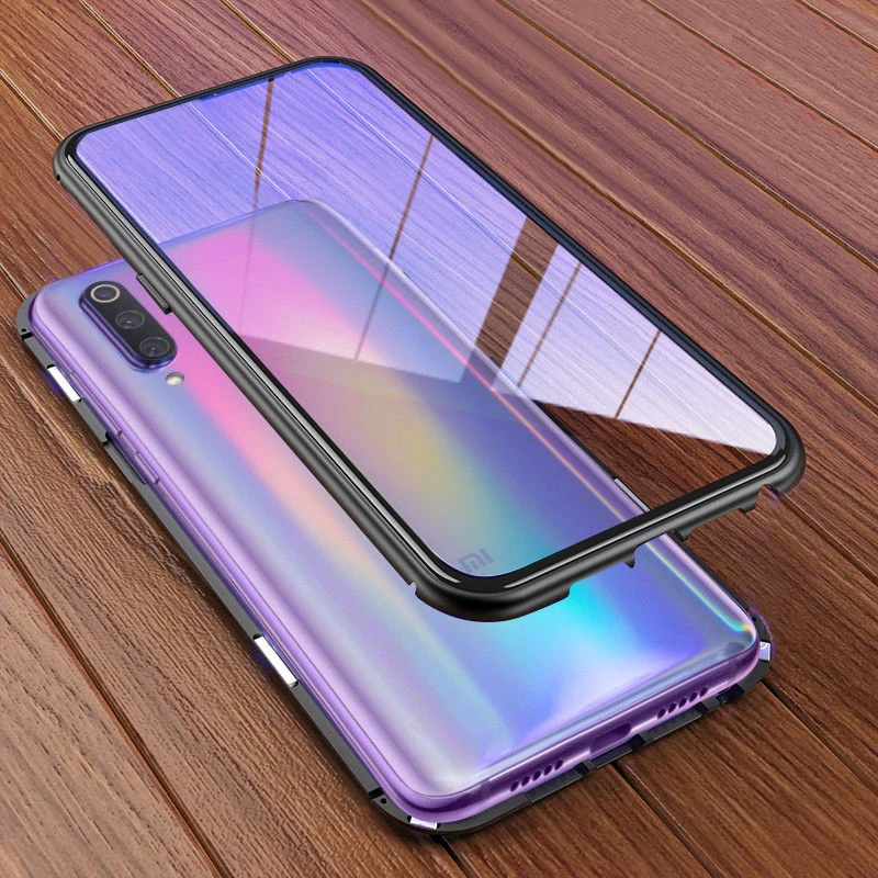 360 Полный Магнитный чехол для телефона для Xiaomi Mi A3 стеклянная крышка для Xiaomi Mi 9 Lite CC9e чехол s двусторонний Алюминиевый металлический бампер